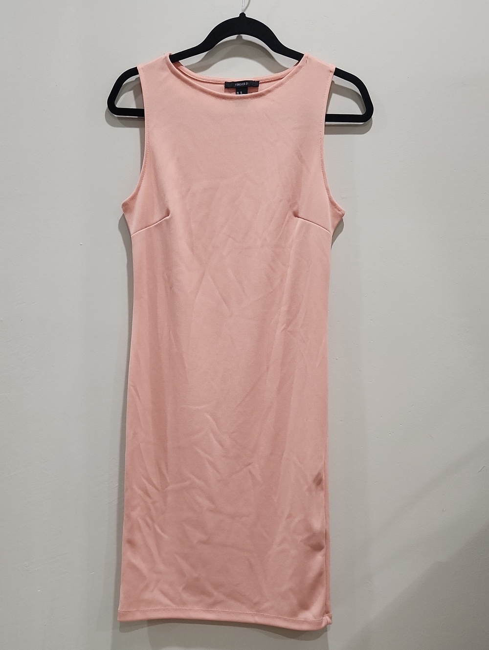 Forever 21 Blush Pink Sleeveless Midi Bodycon Dress